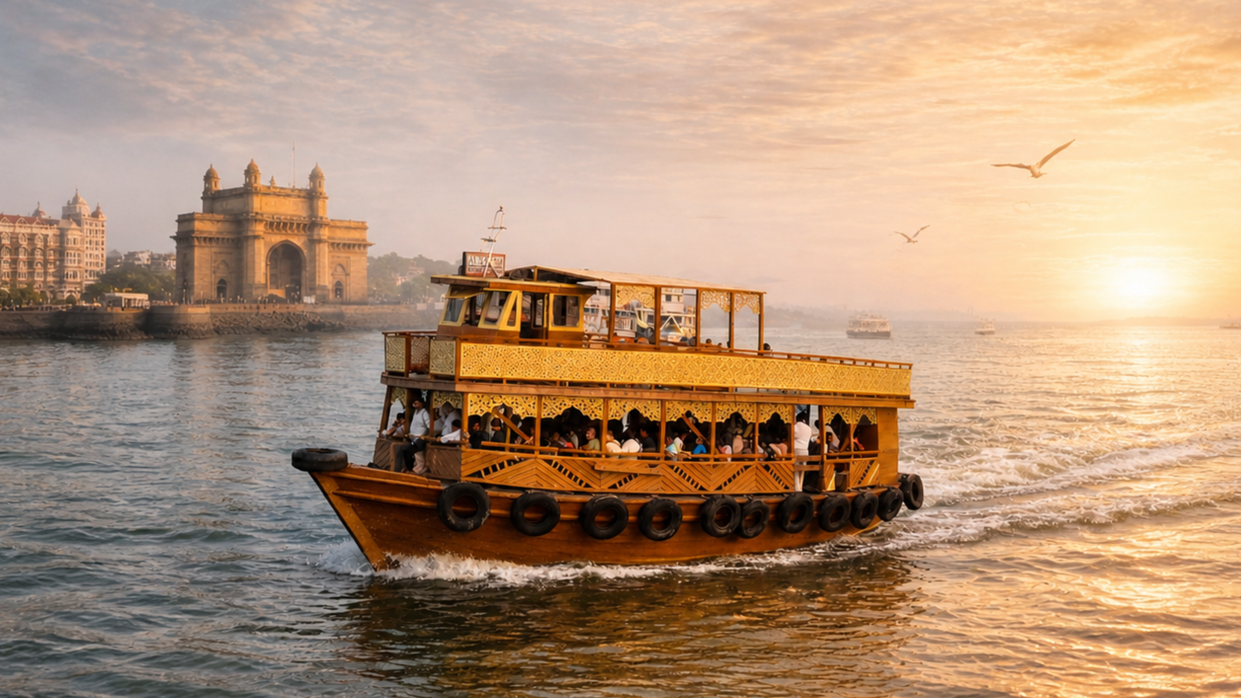 Family function on a private Kasimi ferry, Mumbai