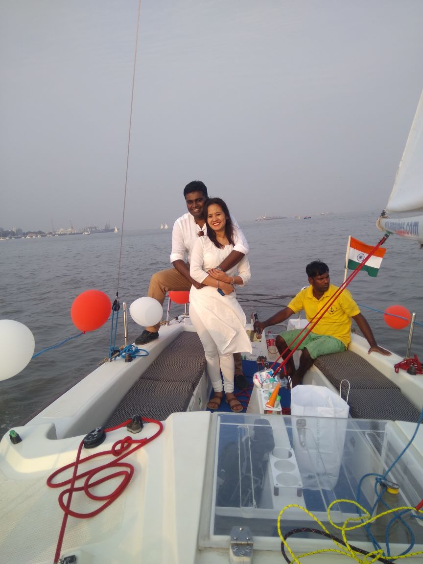 Proposal setup on a private yacht, Mumbai