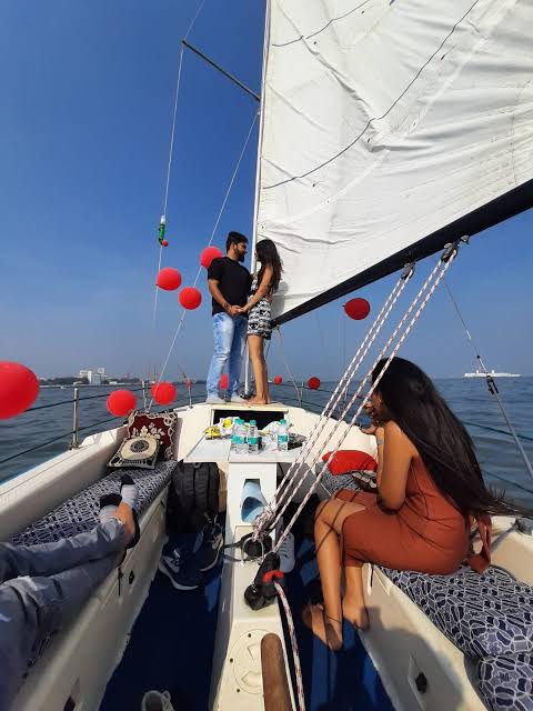 Sailing boat on Mumbai harbour, part of the Kasimi family fleet